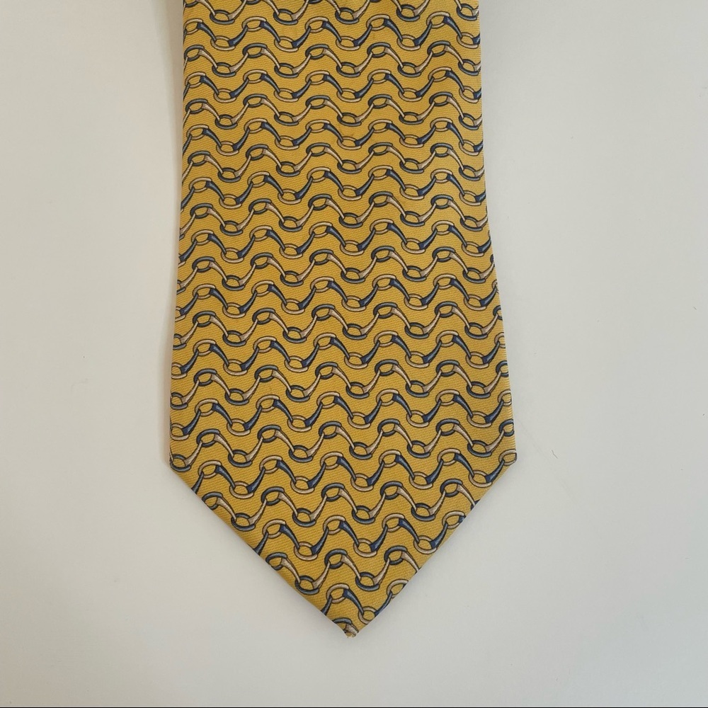 Brooks Brothers Horse Bit Printed 100% Silk Tie Necktie